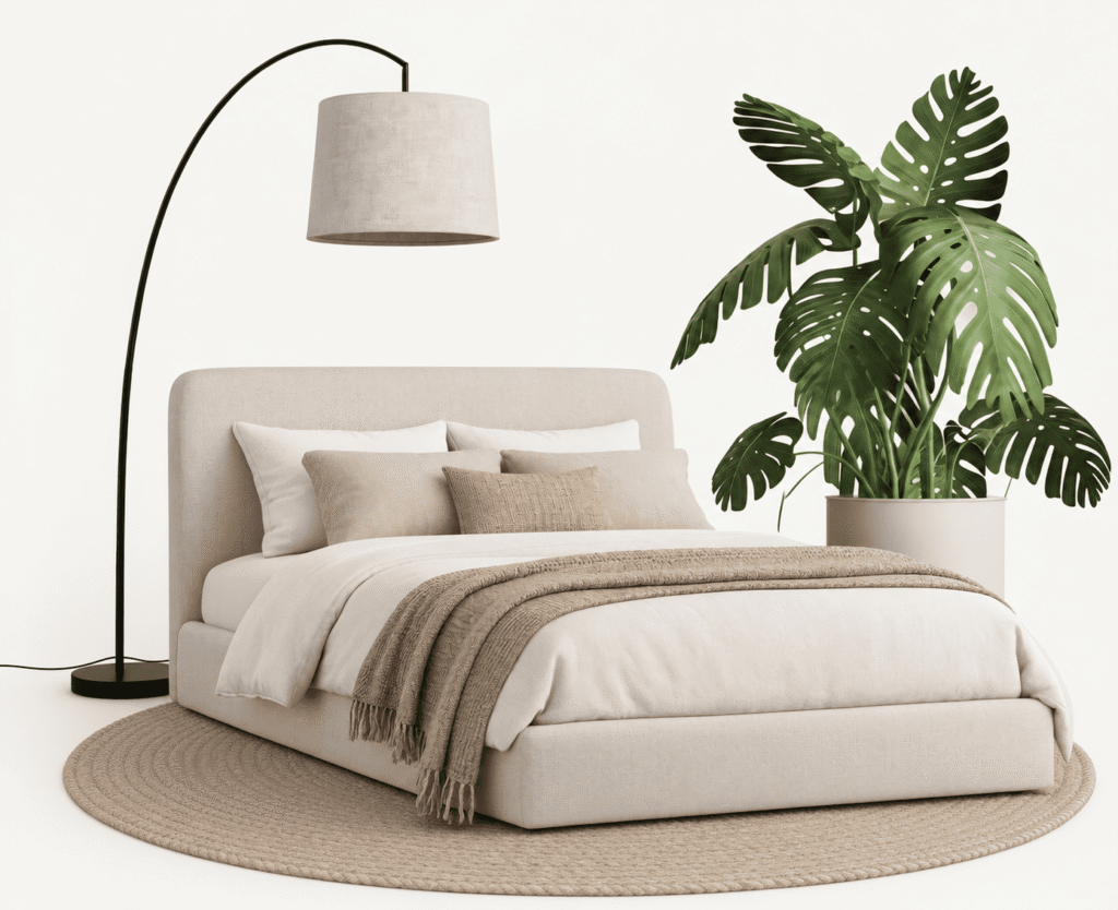 Picture of a Mattress With A flower Pot